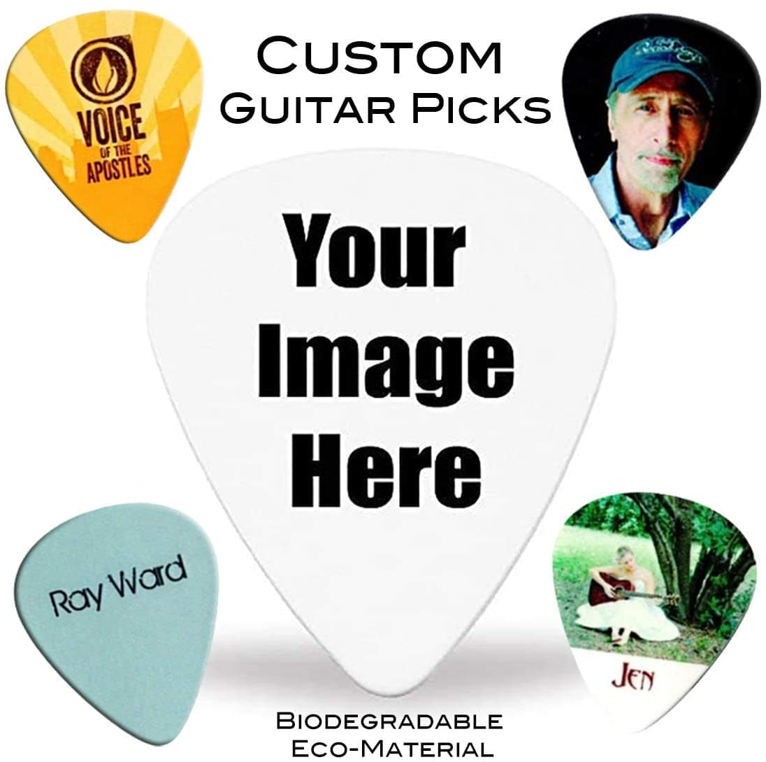 Clayton Custom 1000 Púas De Guitarra Personalizadas Biodegradables Ecológicas A Todo Color Con Tu Foto O Diseño. Material Duradero Con Impresión Detallada. Gran Regalo Para Cualquier Guitarrista WECO-P