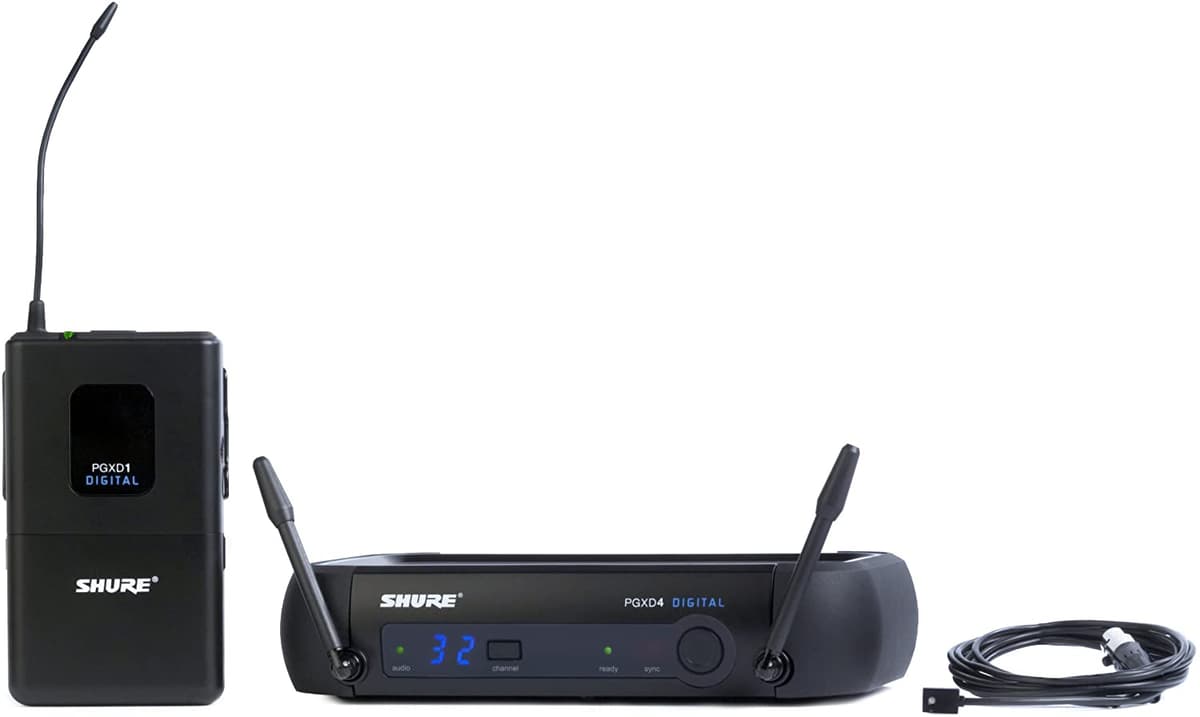 Shure PGXD14/93-X8 - Sistema De Micrófono Inalámbrico Digital Con Micrófono Lavalier WL93 - Negro