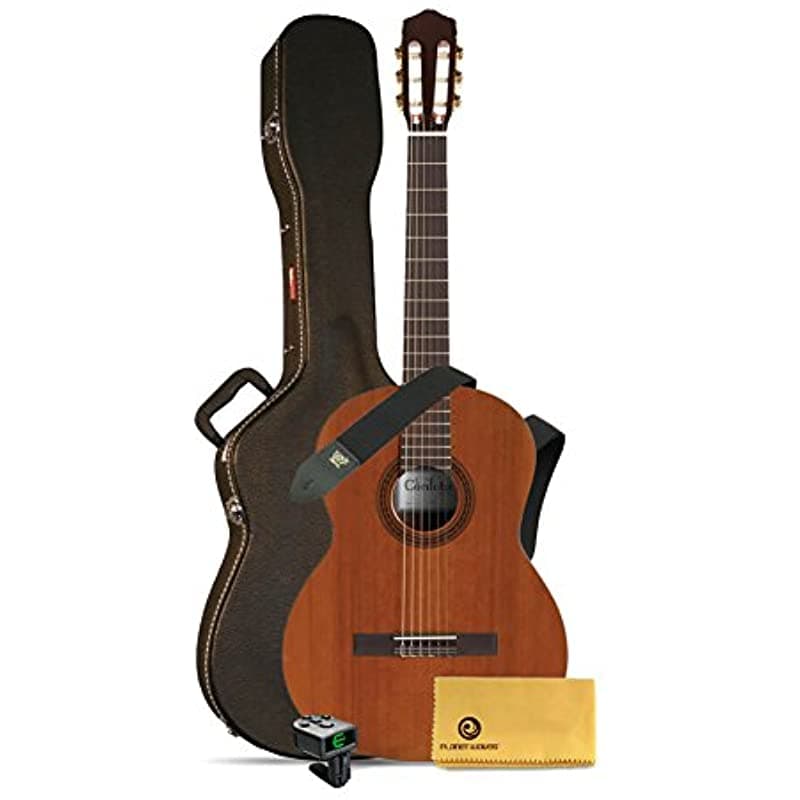 Cordoba Guitars Córdoba C5 Serie Iberia Guitarra Bundle Case Duro Afinador Strap Y Capo