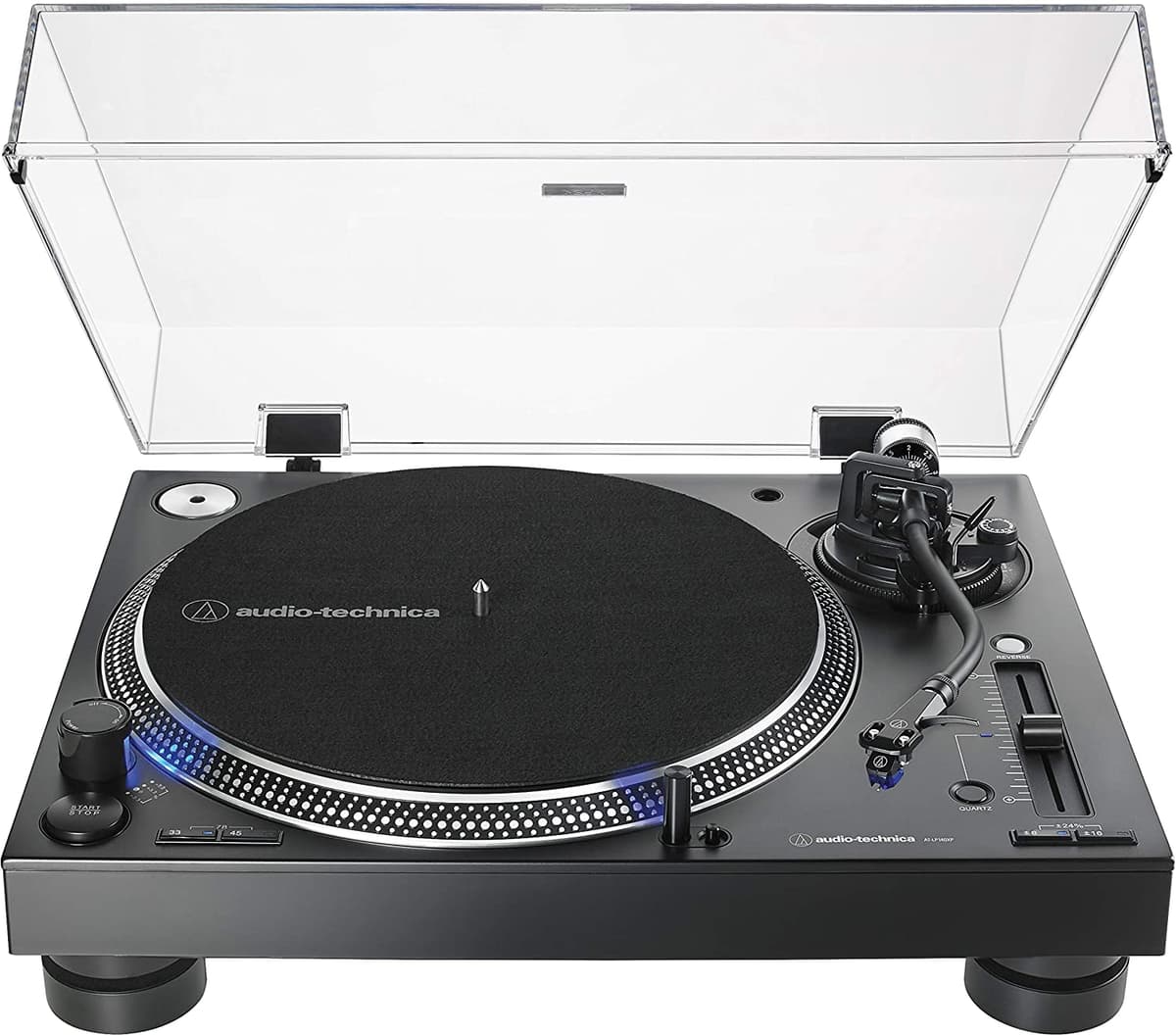 Audio-Technica AT-LP140XP-BK: Tocadiscos Profesional DJ Direct-Drive, Negro, Hi-Fi, Manual, 3 Velocidades, Motor de Alto Torque