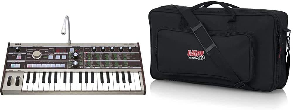 Korg Teclado Amplificador Microkorg & Gator Cases Funda Micro Controladors Teclados Y Pedales Multi Efectos 22.5 X 11.5 X 4 Gk-2110