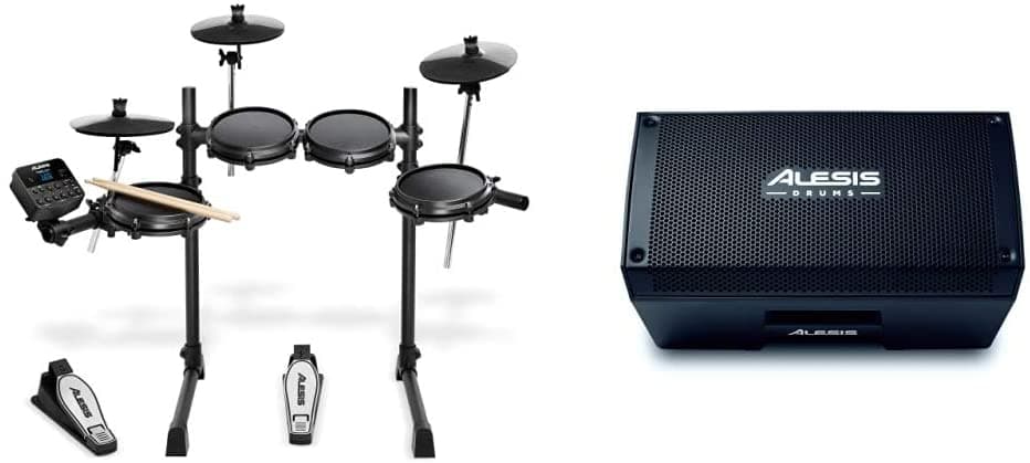 Alesis Kit De Malla Turbo + Strike Amp 8 - Batería Electrónica De Malla De Siete Piezas Y Amplificador De 2000 Vatios - Kits De 8 Pulgadas