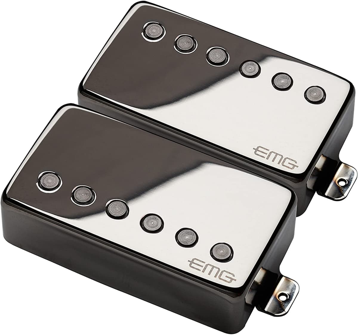 Emg 57 66 Puente Y Neck Humbucker Guitarra Pickups Conjunto De Black Chrome 5038
