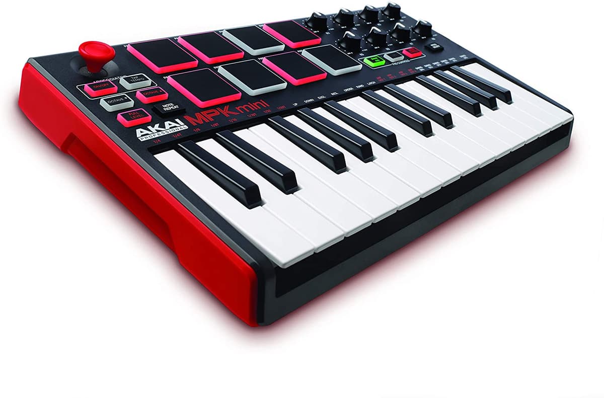 Akai MPK Mini MKII - Teclado MIDI USB de 25 Teclas con Pads y Knobs Asignables, Software Incluido MPKMINI2