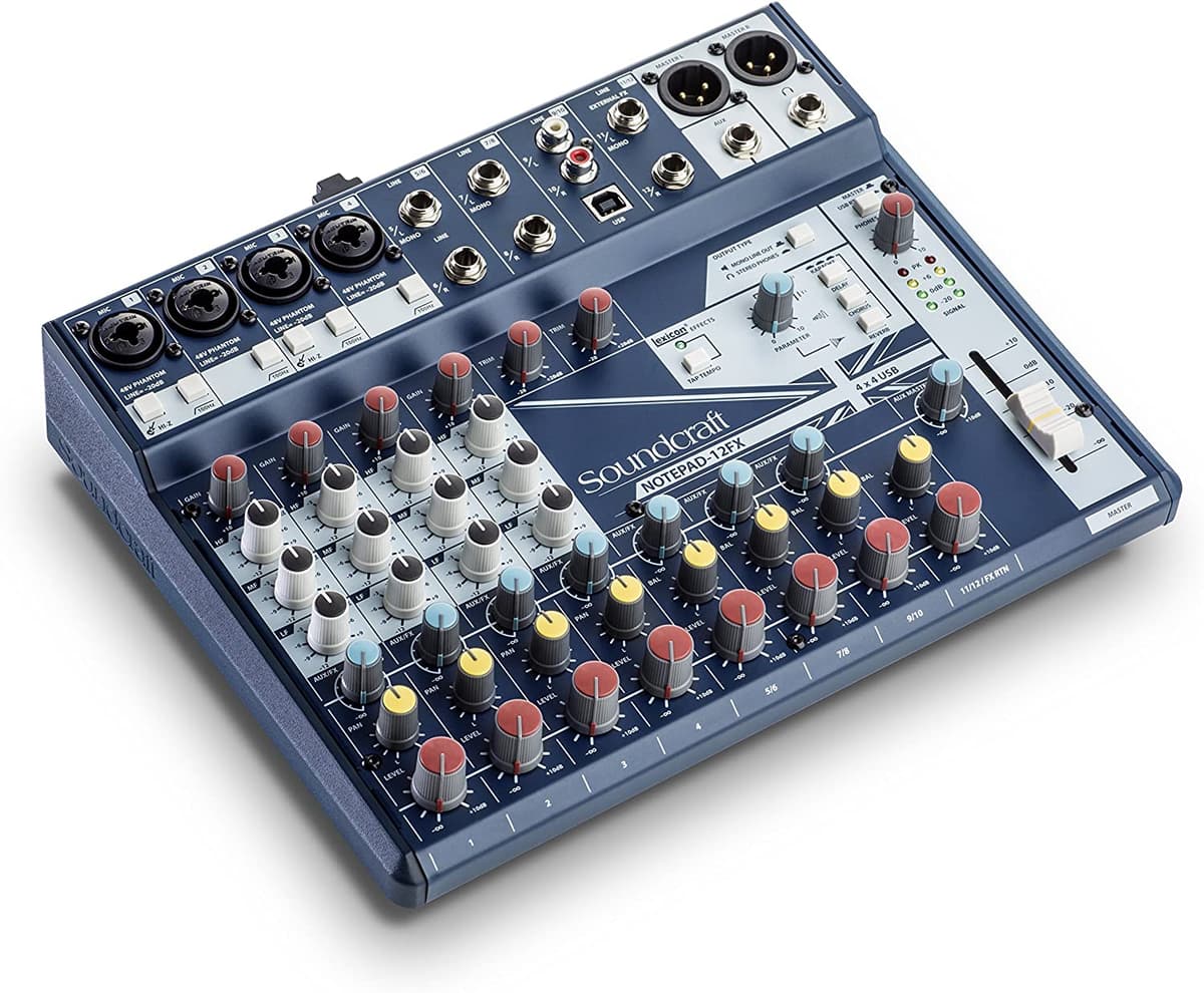 Soundcraft Notepad-12FX Consola de Mezcla Analógica Pequeña con USB y Efectos Lexicon