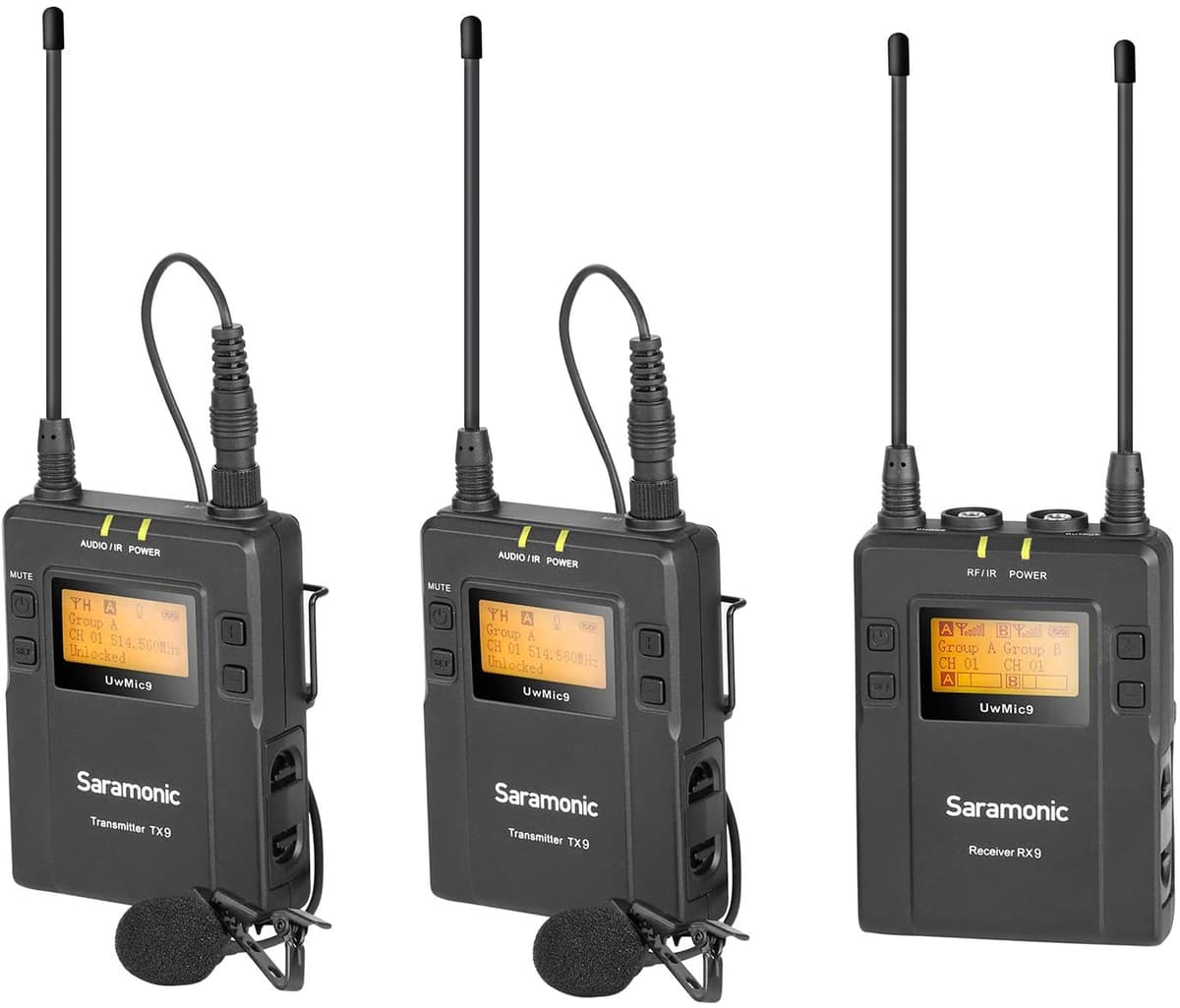 Saramonic 96-Channel UHF - Sistema de micrófono inalámbrico de solapa para la recolección de noticias y vlogs, micrófono de corbata para entrevistas y podcasts, compatible con cámaras DSLR y videocámaras, Sony RX0, transmisiones en vivo de YouTube y Facebook. UWMIC10-T