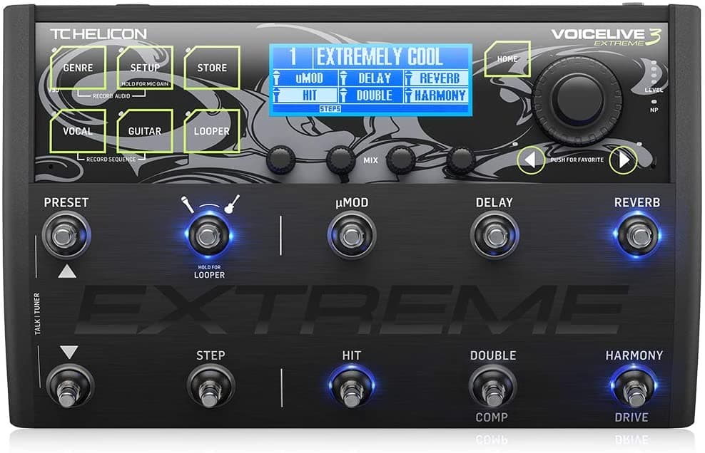 Tc Electronic TC Helicon VOICELIVE 3 EXTREME Pedalera multiefectos para voz y guitarra con pistas de acompañamiento, looping, automatización y grabación de audio. 000-DEG02-00010