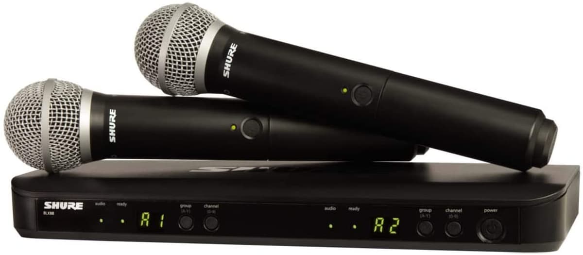 Shure Blx288 Pg58 H9 | Dos Pg58 De Mano Micrófonos Dual Canal De Mano Inhalmbrico Sistema