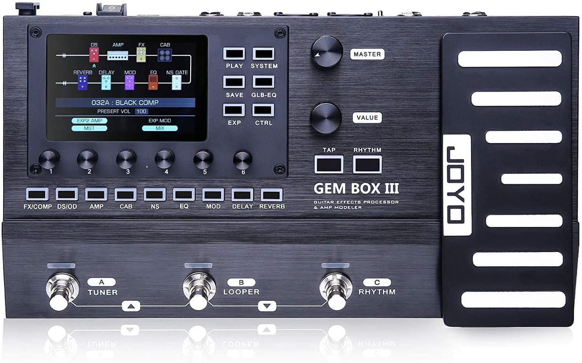 Asmuse Procesador de Efectos y Modelador de Amp para Guitarra Gem Box III 157 Efectos y 61 Modulaciones de Preamplificador Caja de Ritmos Pedal Multiefectos
