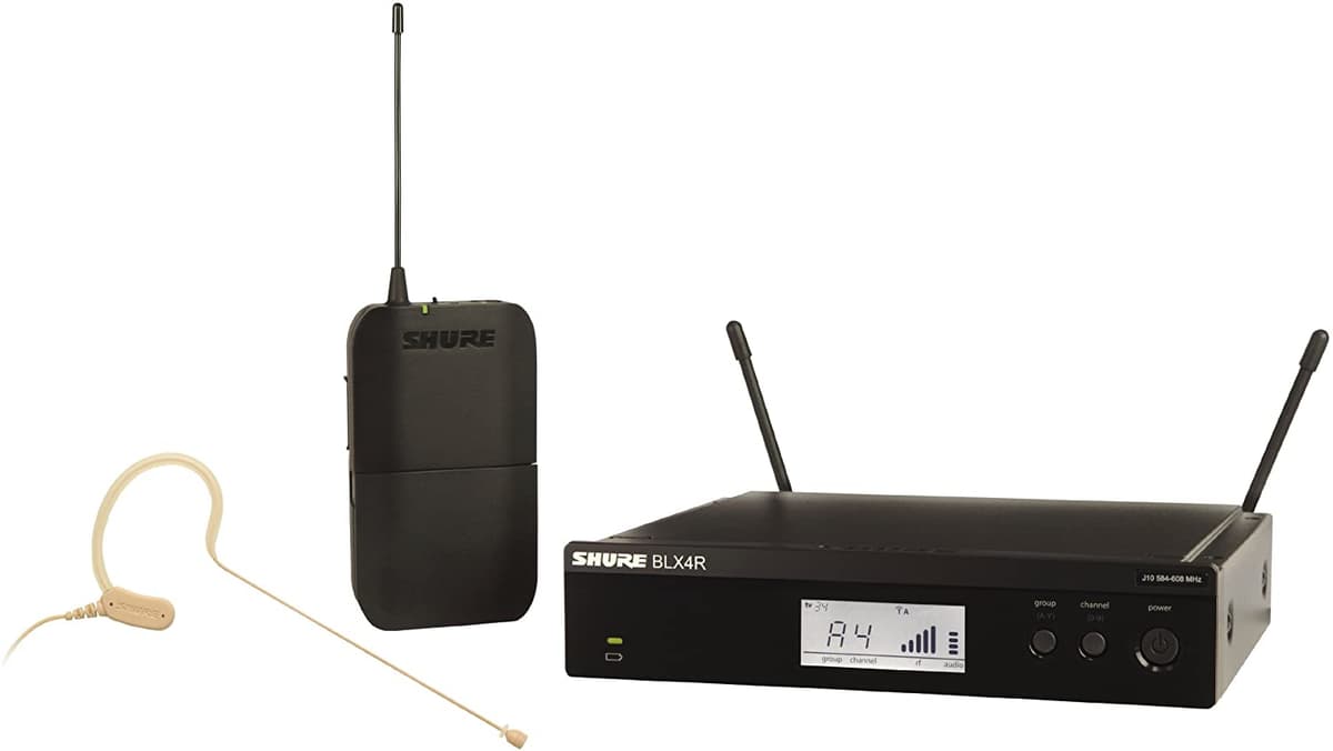 Shure BLX14R/MX53 Sistema de Micrófono Inalámbrico Montaje en Rack con Micrófono Headset MX153 Descontinuado por el Fabricante BLX14R/MX53-J10