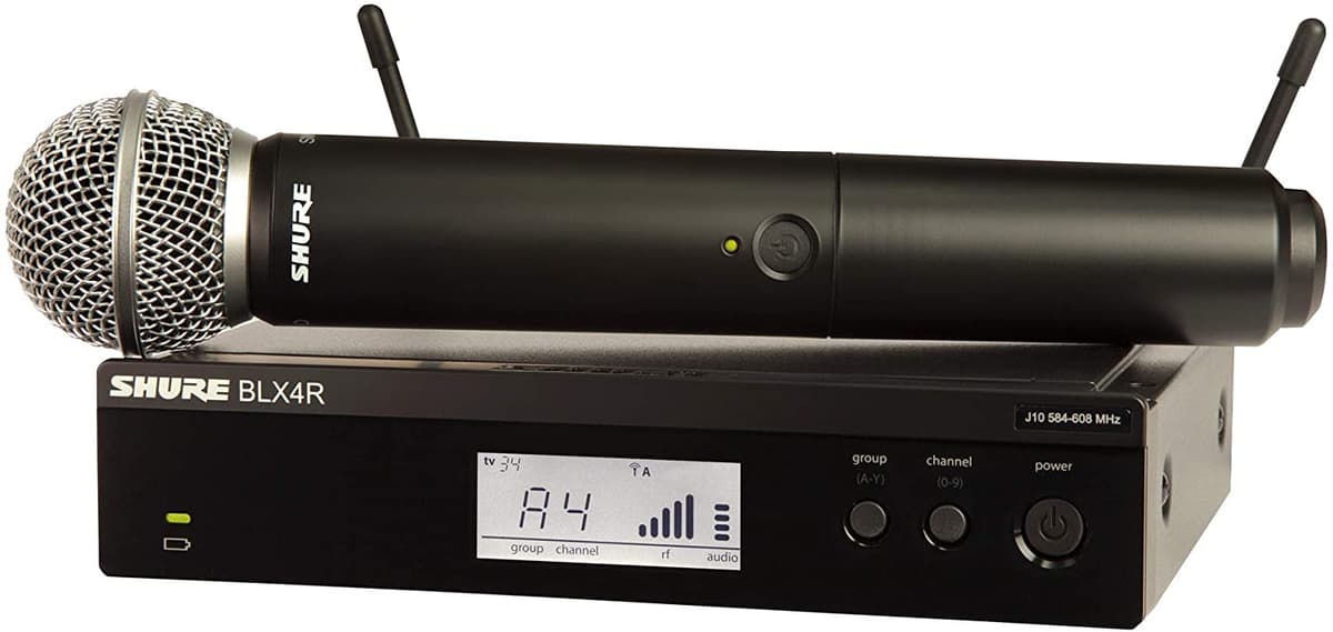 Shure BLX24R/SM58 Sistema de Micrófono Inalámbrico Montaje en Rack SM58 de Mano para Voces BLX24R/SM58-J11