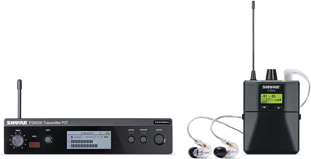 Shure Sistema De Monitoreo Personal Inalámbrico Psm300 P3Tra215Cl Pro Con Auriculares Se215-Cl P3TRA215CL-G20