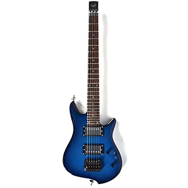 Asmuse Guitarra Eléctrica Headless de Viaje Pequeña pero a Gran Escala Ultraliviana para Viaje y Performance Azul