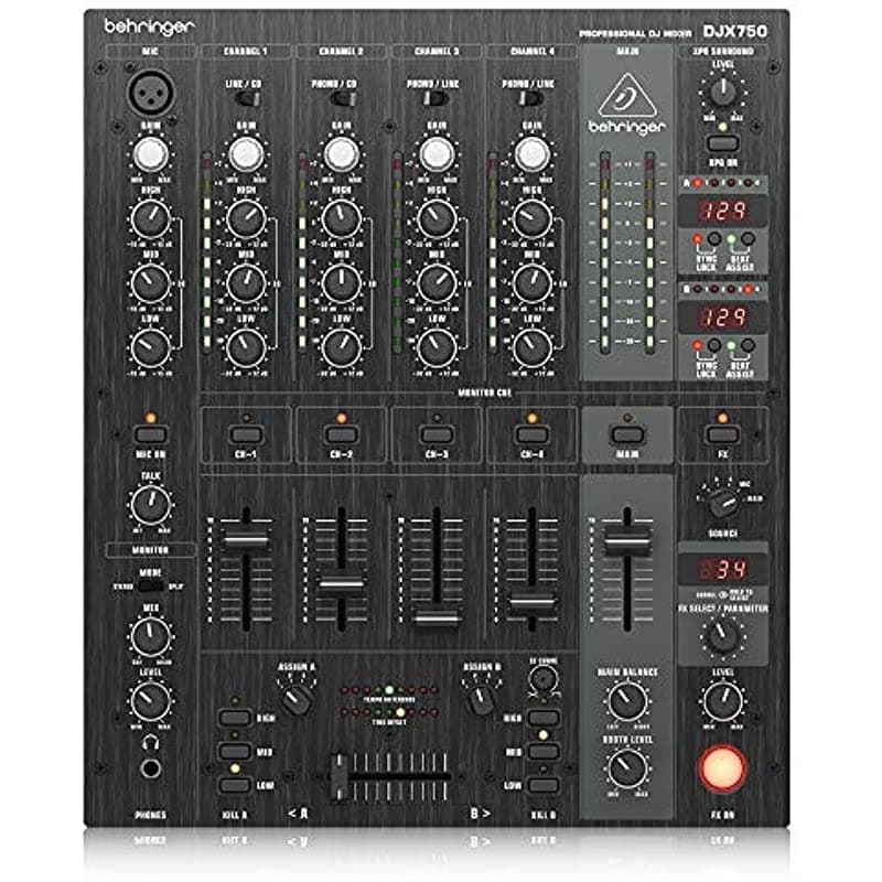 Behringer DJX750 Pro Mixer Consola DJ 4 canales profesional para mezclas DJ