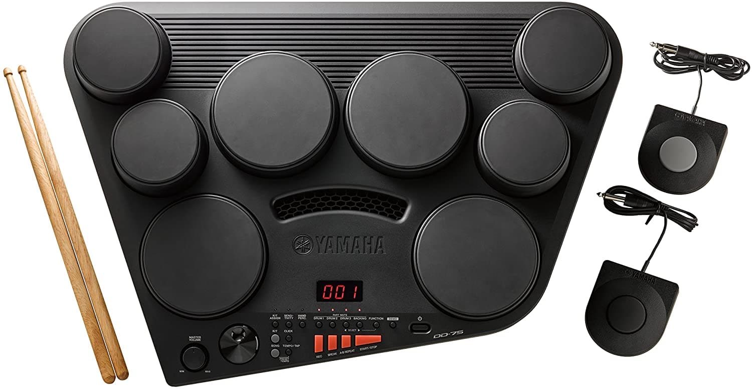 Yamaha Dd75 Drumes Digitales Portátiles 2 Pedales Y Drumsticks Adaptador De Potencia Vendido Por Separado
