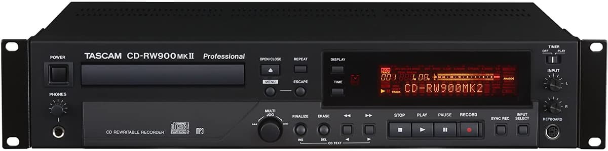 Tascam CD-RW900MKII Grabador/Reproductor de CD Profesional para Montaje en Rack CD-RW900MK2