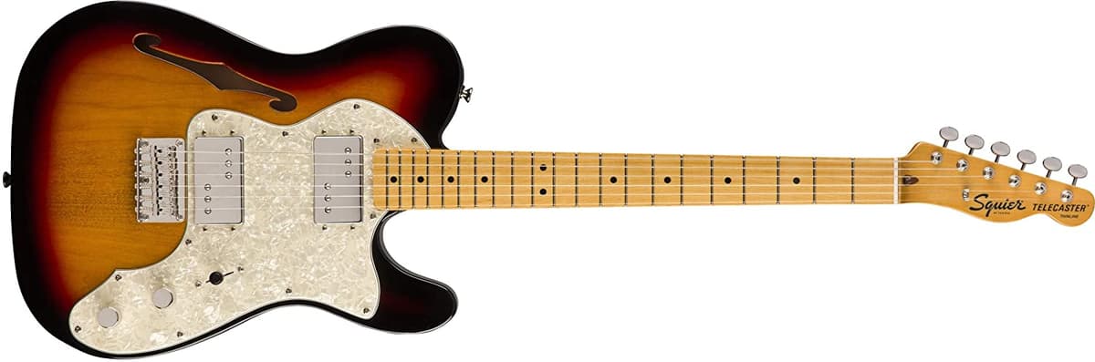 Squier by Fender Classic Vibe 70's Telecaster Thinline Guitarra Eléctrica Maple 3 Color Sunburst 374070500