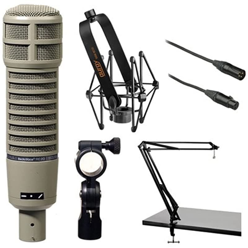 Electro-Voice Re20 - Juego De Micrófono Con Soporte De Impacto Brazo Con Dos Sectores De Transmisión Y Cable De Micrófono ELRE20KIT1