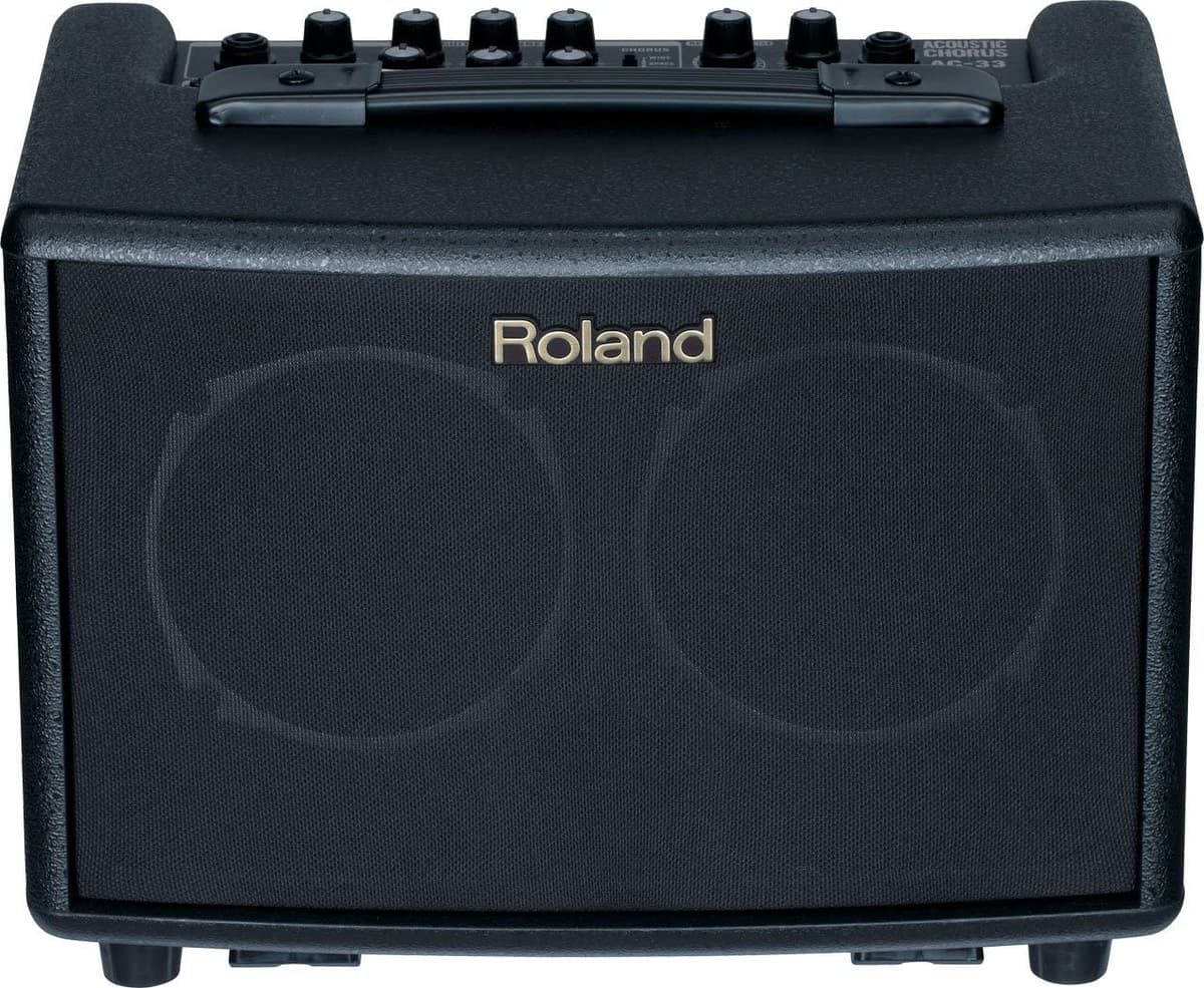 Roland Ac-33 Acústica Chorus - Amplificador De Guitarra (30 W Funciona Con Batería) Color Negro
