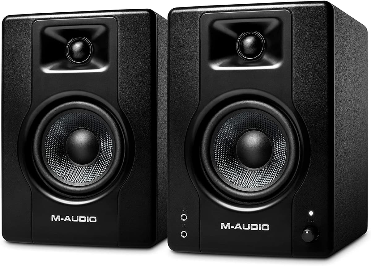 M-Audio Bx4 120 Vatios Potenciado Computadora Computer Parlantes Studio Monitors Music Production En Vivo Y Podcasting Par BX4 Pair