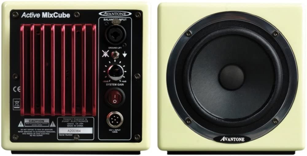 Avantone Mini Monitores De Referencia De Rango Completo Alimentados Por Mixcube Crema Par MIXCUBES-A