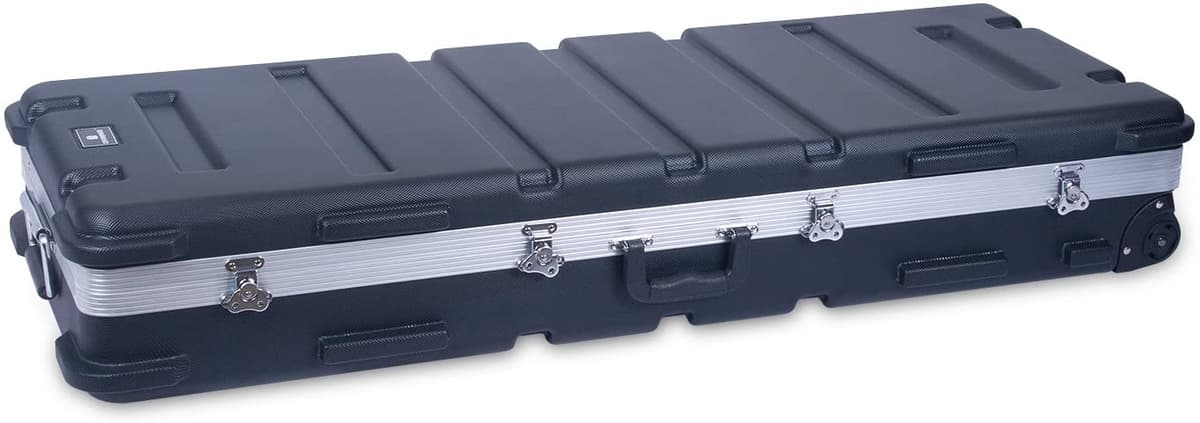 Crossrock 61 Key Estuche Rígido Moldeado para Teclado con Ruedas, Negro (CRA861YKBK)