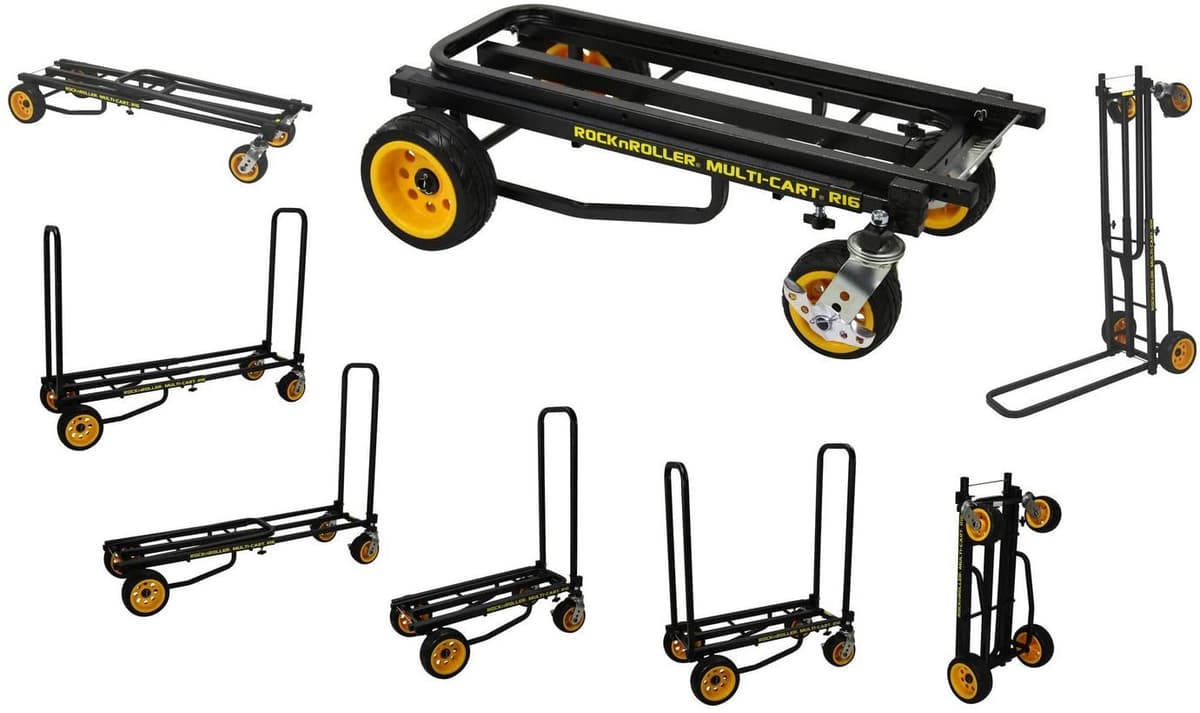 Rock-N-Roller R16RT Max Wide 8-in-1 plegable CARCO DE CAMIÓN MUNTILLO DE CAMIÓN Multi-carro Cart 34 52 marco telescópico 600 lbs. Capacidad de carga Negra