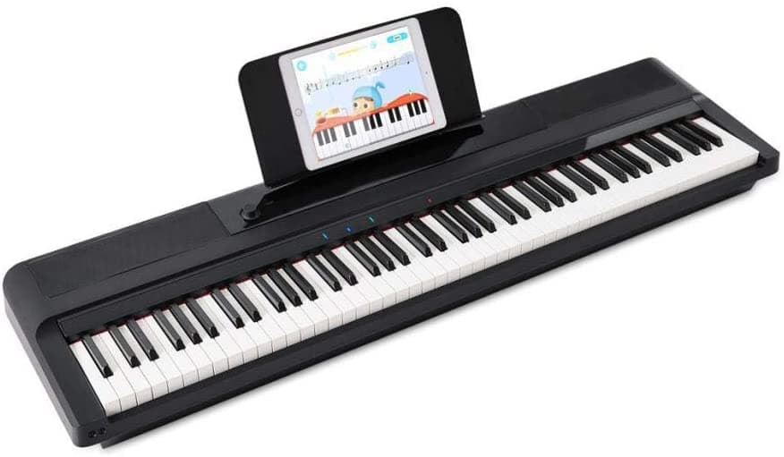 The ONE Nex - Piano digital con 88 teclas de acción de martillo para principiantes/profesionales teclado contrapesado de tamaño completo con luces LED de enseñanza compatible con USB/audio/auriculares/pedal de sustain T98