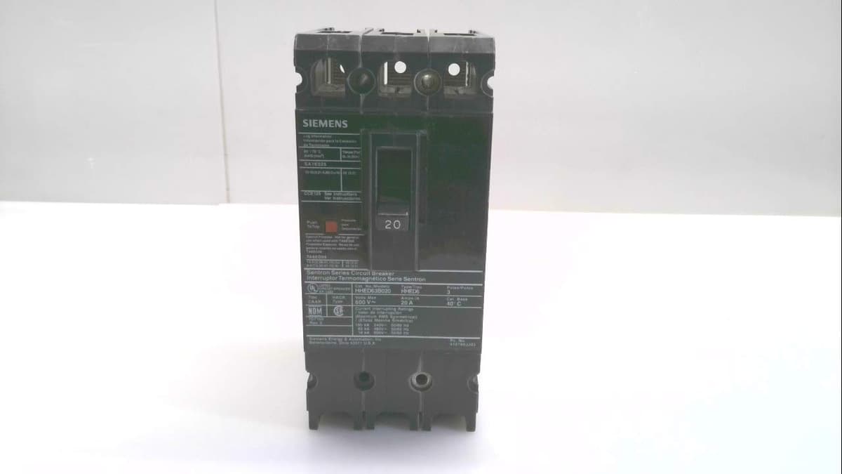 SIEMENS HHED63B020 Interruptor ED6 Sentron 65k 3 polos