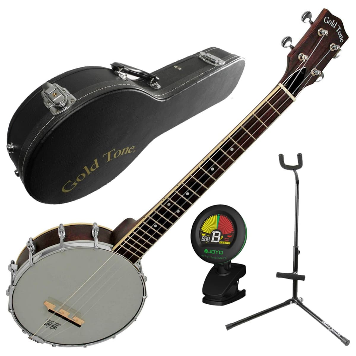 Gold Tone BUB Banjolele barítono con estuche, afinador y soporte