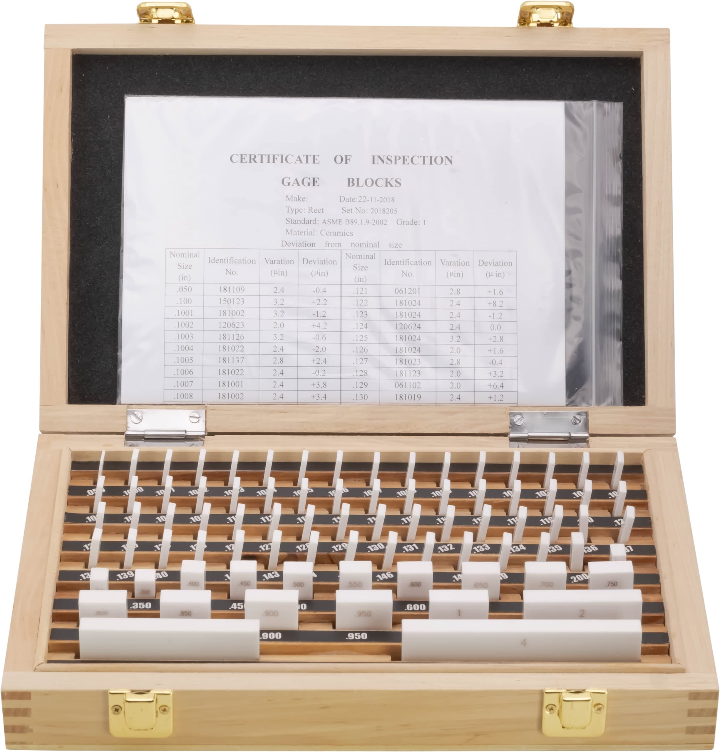 CME Tools 702-CC01 Juego de Bloques Patrón Cerámicos 81 Piezas, Grado 1, Rectangulares