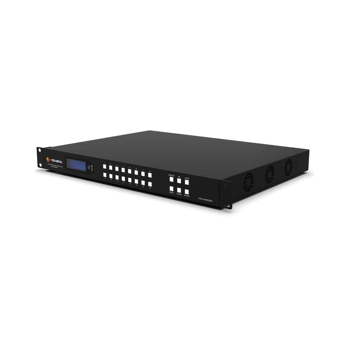 J-Tech Digital JTECH-MX445-UHD 4K 60Hz Matriz HDMI 16x16 con Downscale 4K a 1080P, compatible HDR, Audio Analógico, ARC, RS232, IR, EDID