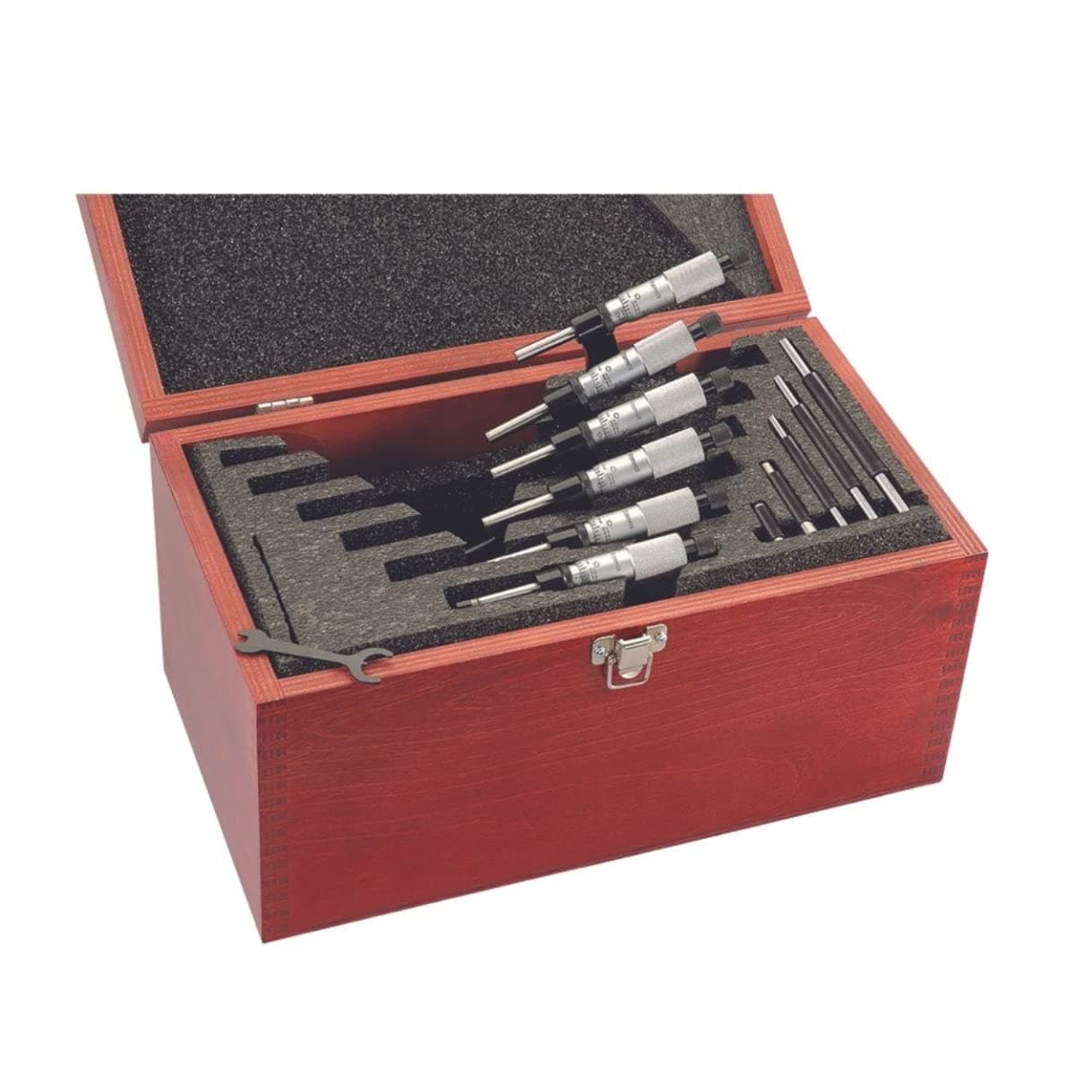 Starrett S436.1CXRLZ Micrómetro Externo Set, Trinquete de Fricción de Una Pieza, Acabado Cromo Satinado, Armazón Cónico, Ajuste Rápido y Fácil, Rango 0-6", Graduación .001"