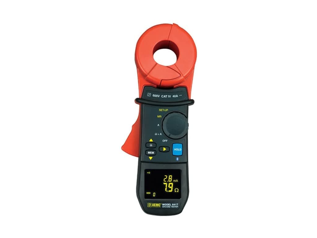 AEMC 6417 Tester de Resistencia de Tierra (2141.02) Pinza Telurómetro Color Amarillo para Puestas a Tierra y Continuidad