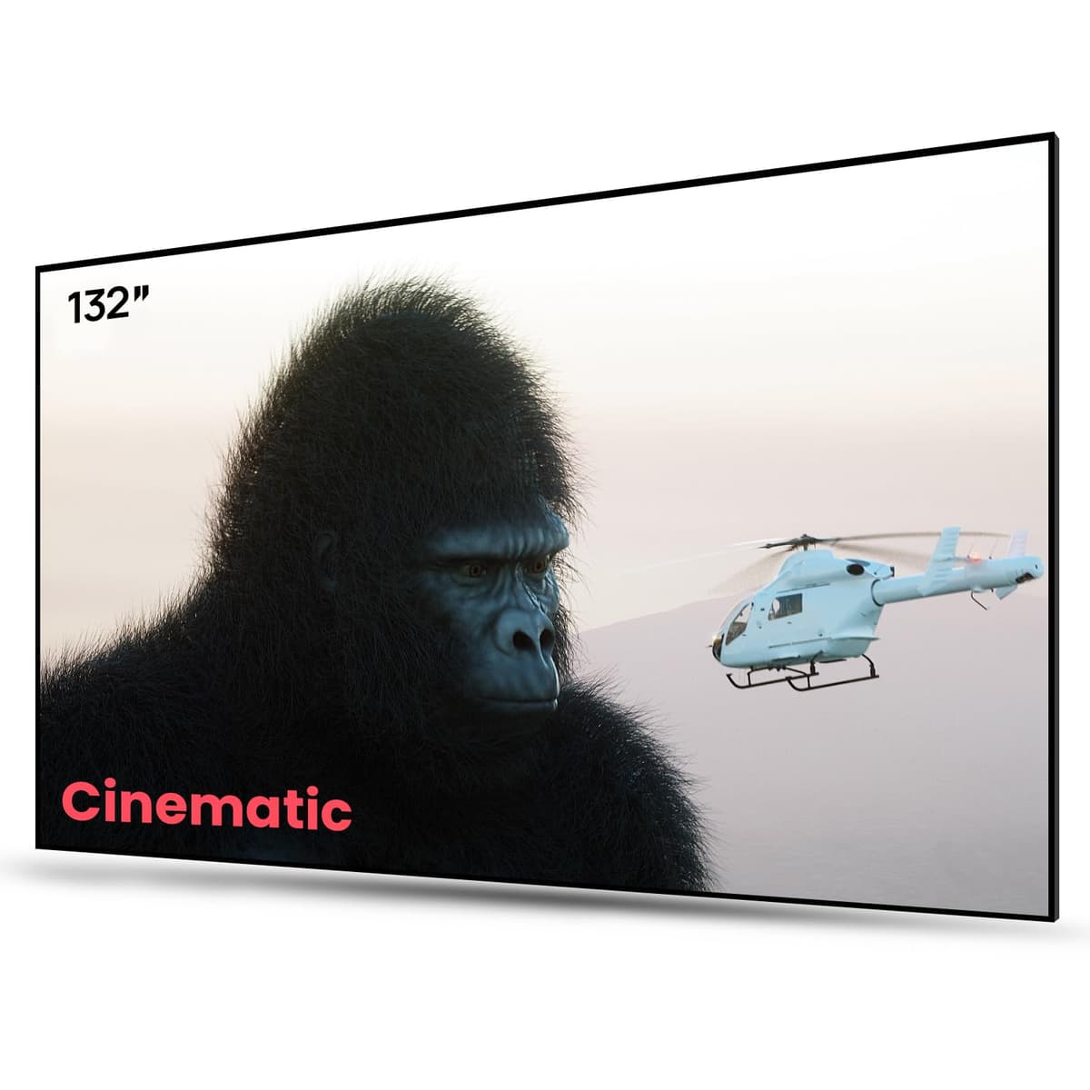 AWOL VISION ALR-C132 Pantalla Proyector ALR para UST 132" Marco Fijo, Mejora 80% Calidad de Imagen, 95% Rechazo de Luz de Techo, 3D Activo