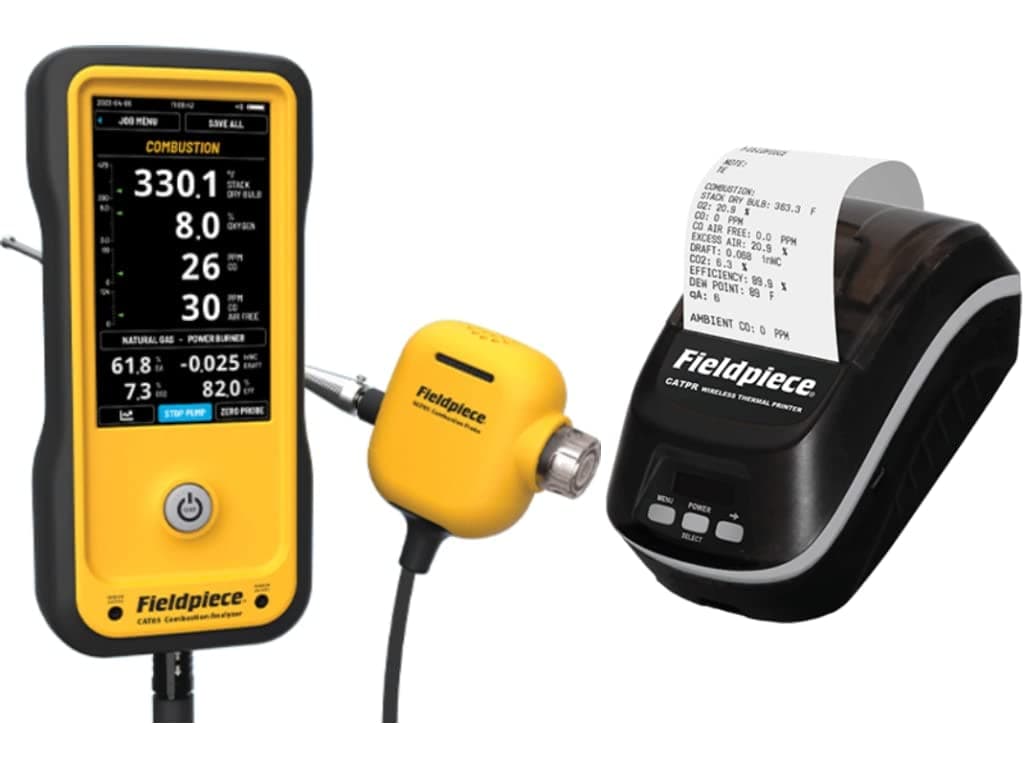Fieldpiece CAT85K2 Analizador de Combustión con Borrador en Vivo, Manómetro Integrado y Impresora