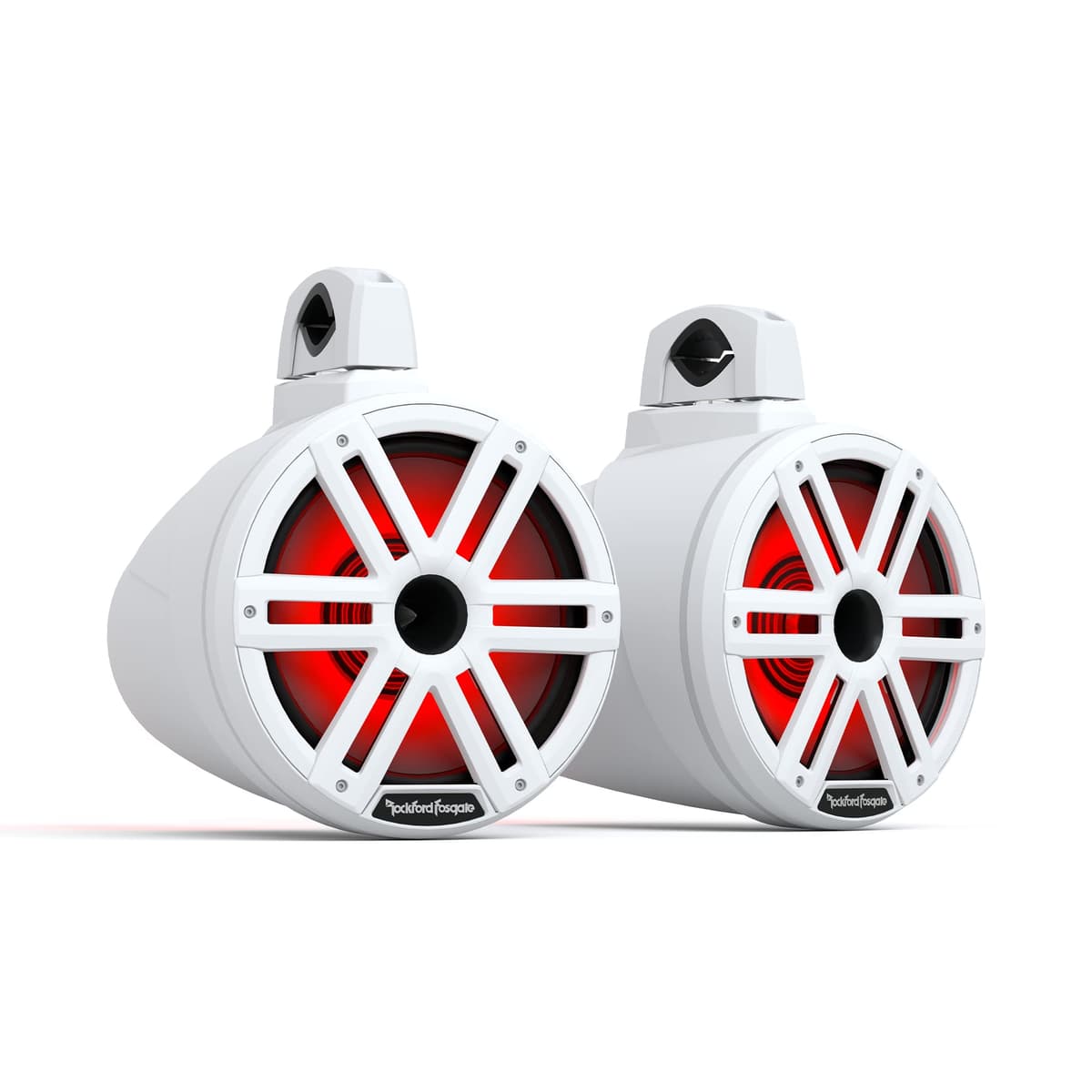 Rockford Fosgate M2WL-10H parlantes marinos con tweeter 10" Color Optix LED multicolor en torres wakeboard - blancos (par)