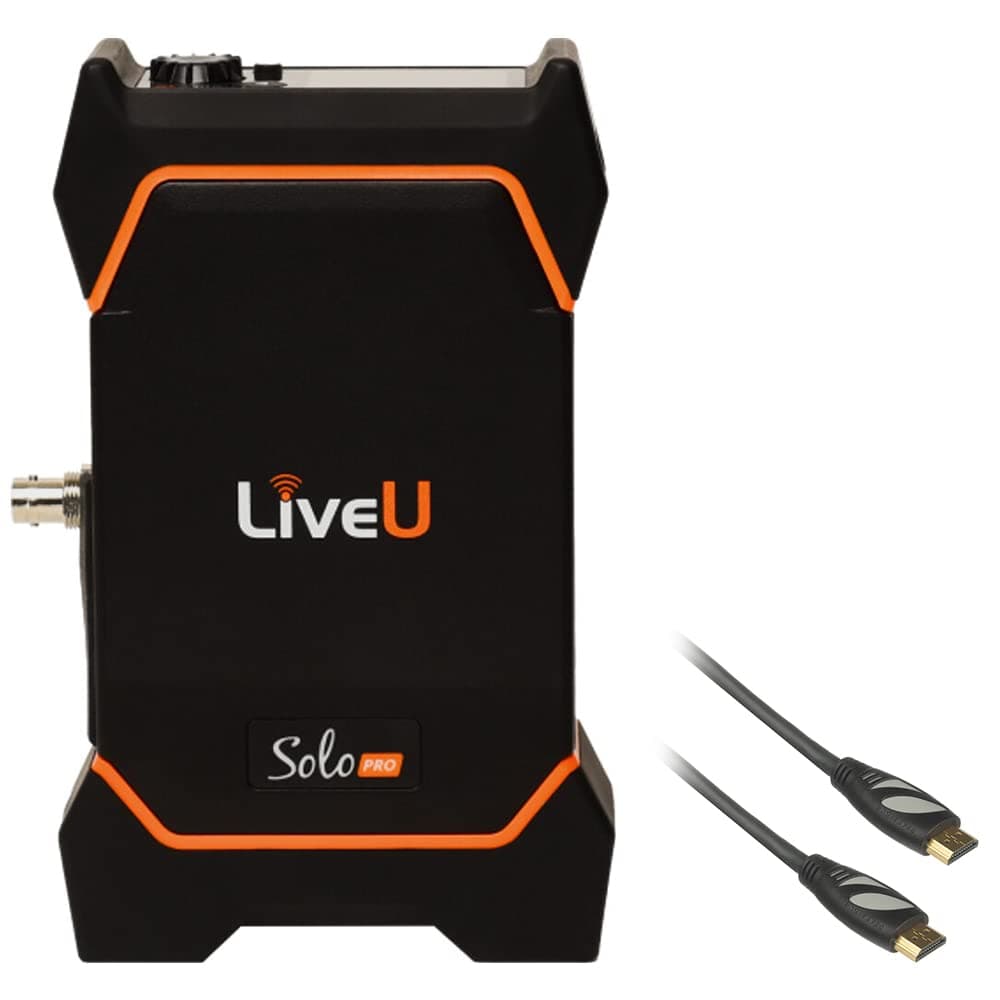LiveU Solo Pro codificador de video/audio 4K SDI/HDMI en paquete con cable HDMI Pearstone 1.8 m con Ethernet LU-SOLOPRO