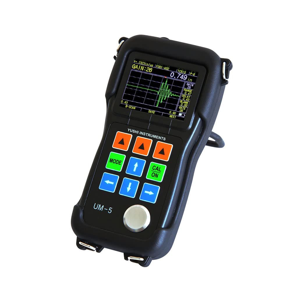 YUSHI INSTRUMENTS UM-5DL G1010011 Medidor de Espesor Ultrasónico Portátil A/B Scan, 0.5-508 mm (0.02"-20"), Thru-Paint, Datalogger, Sonda TC510, Transductor opcional, para hierro fundido/PE/PVC