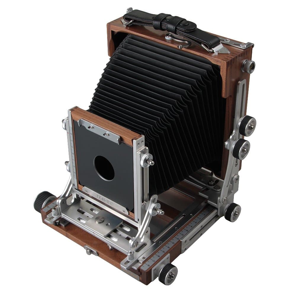 Shen Hao TZ45 IIC Cámara de Gran Formato 4x5 Plegable de Campo, Madera Nogal Negro