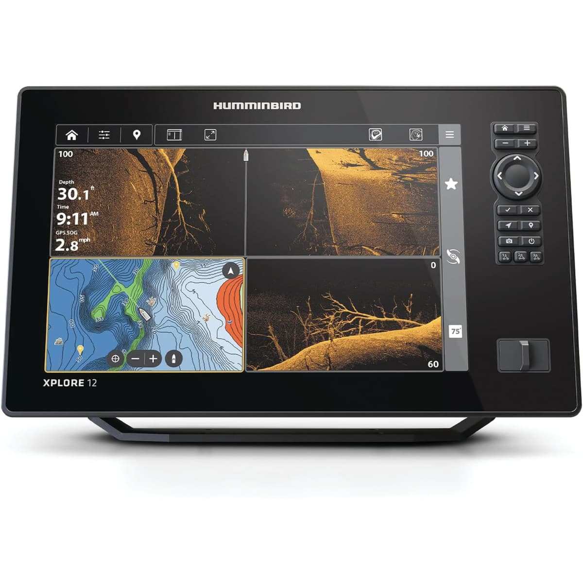 Humminbird XPLORE 12 412020-1CHO Ecosonda GPS con MEGA Side Imaging+ y Pantalla Táctil HD (Solo Unidad de Control, Sin Transductor)