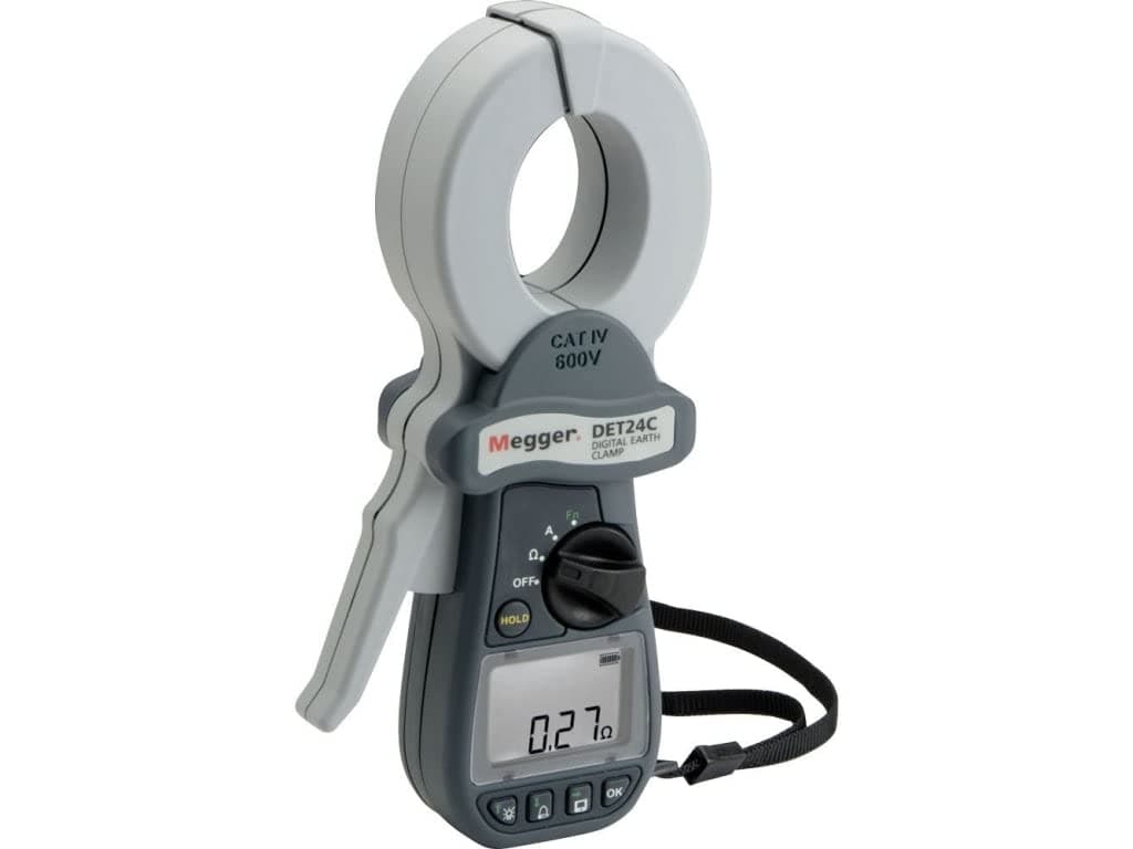 Megger DET24C Pinza Amperimétrica de Resistencia de Tierra Digital con Almacenamiento de Datos y Descarga, Medidor de Puesta a Tierra Clamp-On 1000-762