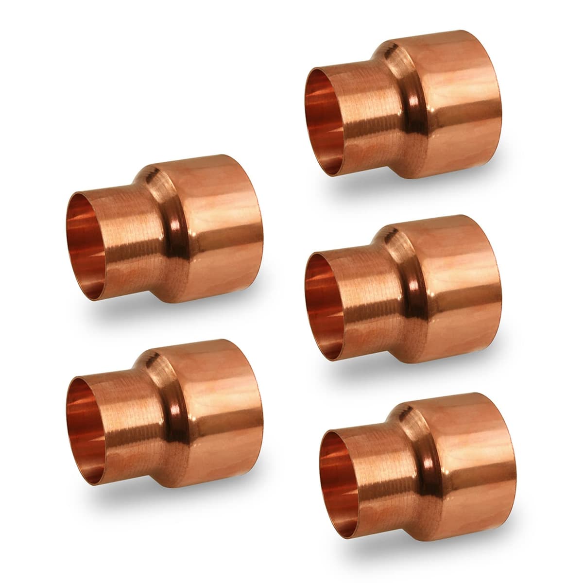 SUPPLYGIANT DDSD6000-5 Conector Reductor Cobre, Empalme con Extremos para Soldar y Tubo Rolado, 6 x 3 Pulgadas
