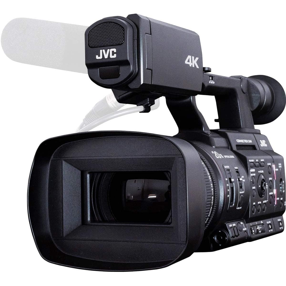 JVC GY-HC500U 4K UHD Videocámara de Mano Conectada, Camcorder Profesional, Wi-Fi/Ethernet, Streaming en Vivo, Ranuras Dual SD, Lente Intercambiable