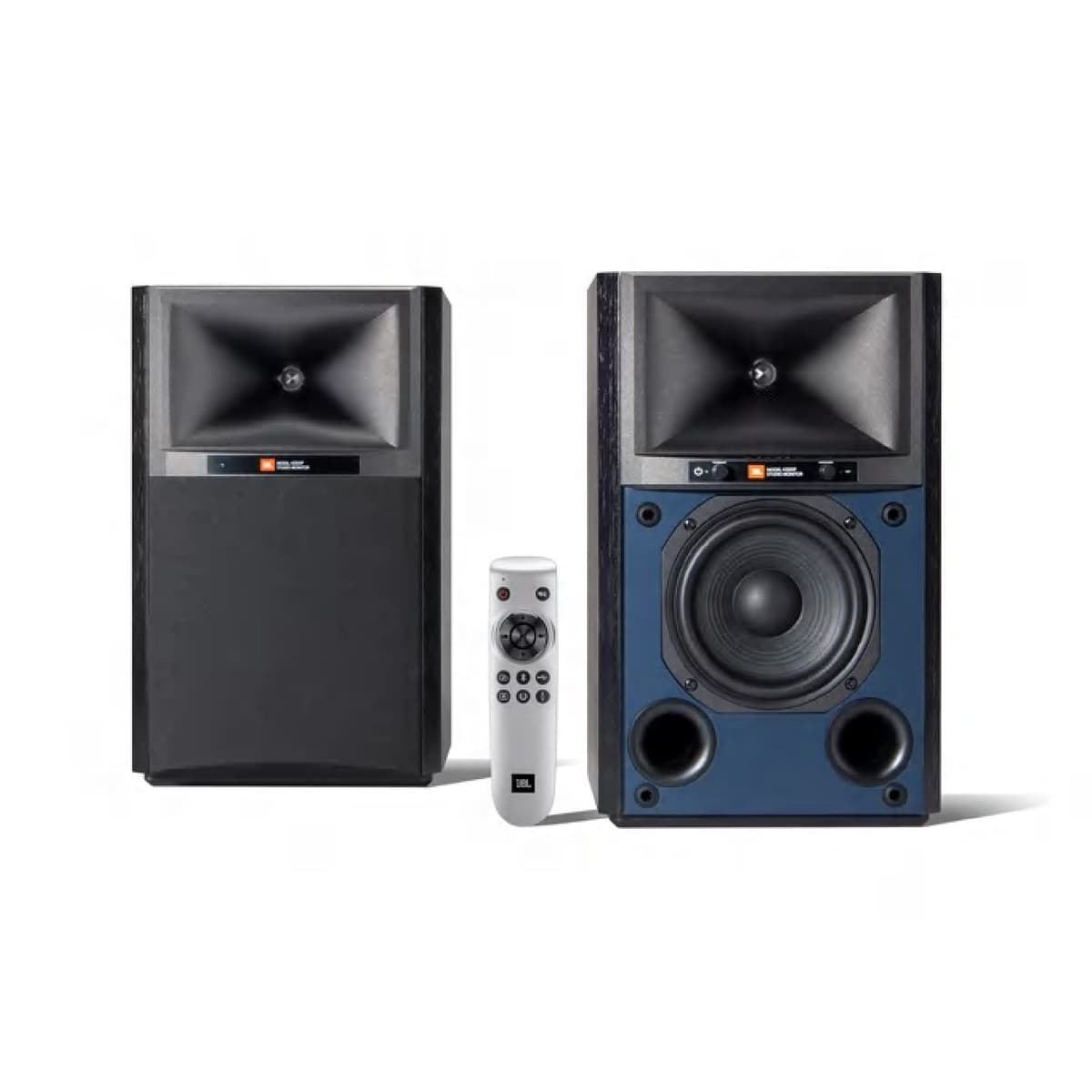 JBL 4305P Studio Monitor JBL4305PBLKLAM Monitor de estudio de estantería activo Nogal Negro con Chromecast integrado, AirPlay 2 y Bluetooth, compatible con Google y Apple
