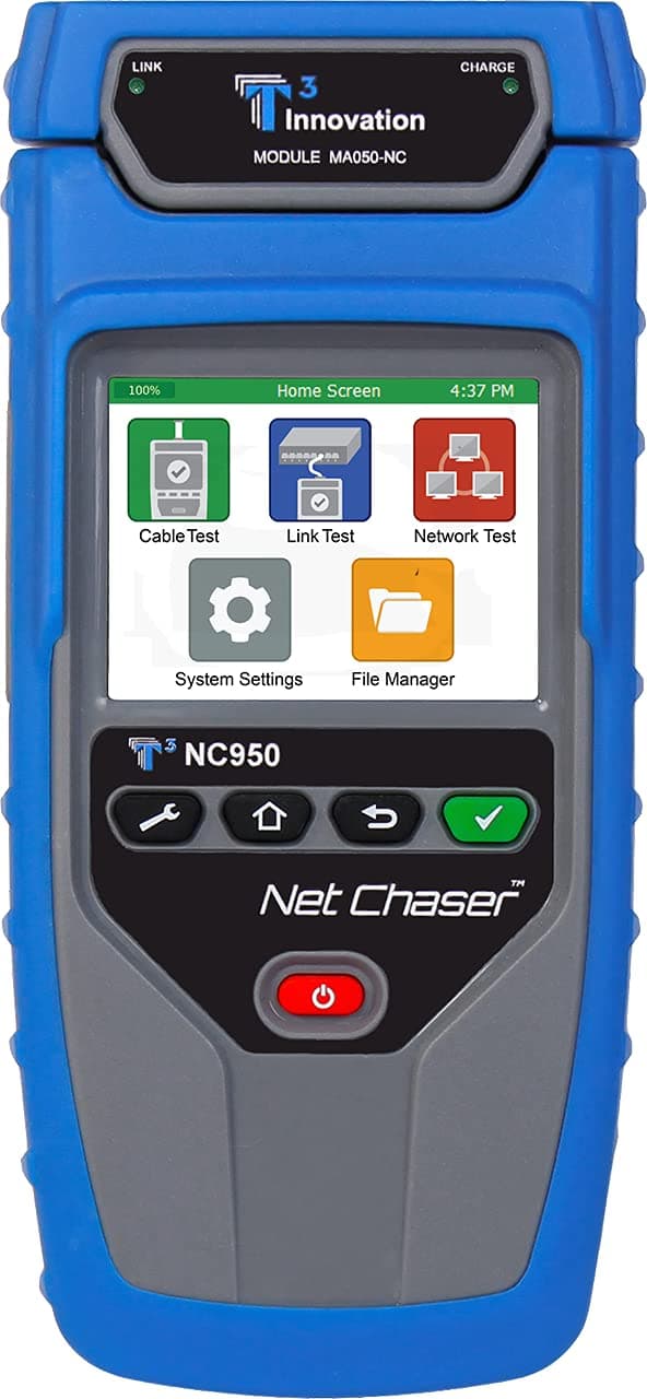 Platinum Tools Net Chaser TNC950AR Certificador de Velocidad Ethernet, Azul/Gris, Tester de Cableado, PoE, TDR, mapeo y continuidad 1282916