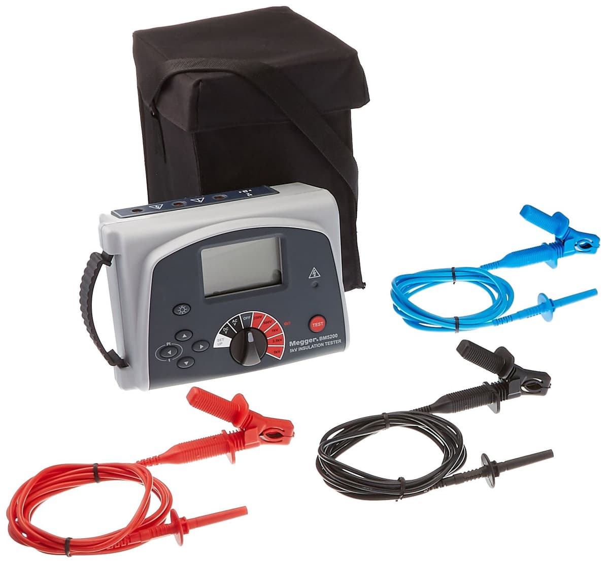 Megger BM5200 Probador de Aislamiento 5 kV, Pantalla Digital/Analógica, 100 GΩ, CAT III 600 V, Multímetro de Aislamiento Profesional 1001-289