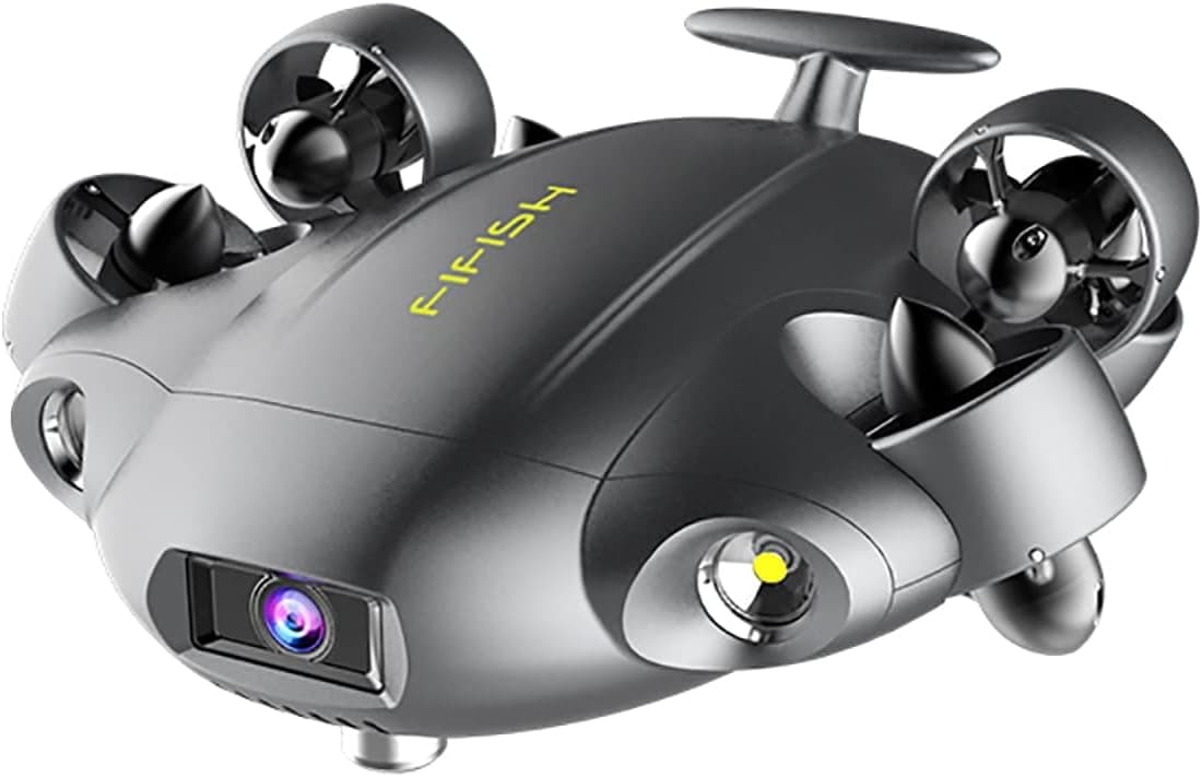 FIFISH V6 Expert M100 - Drone Submarino con Cámara 4K, Bloqueo de Visión AI, 6 Horas de Autonomía, Control VR, Inmersión 100 m, Robot Submarino QYSEA con Estuche EPP y Q-Interface, ROV Portátil V6E M100