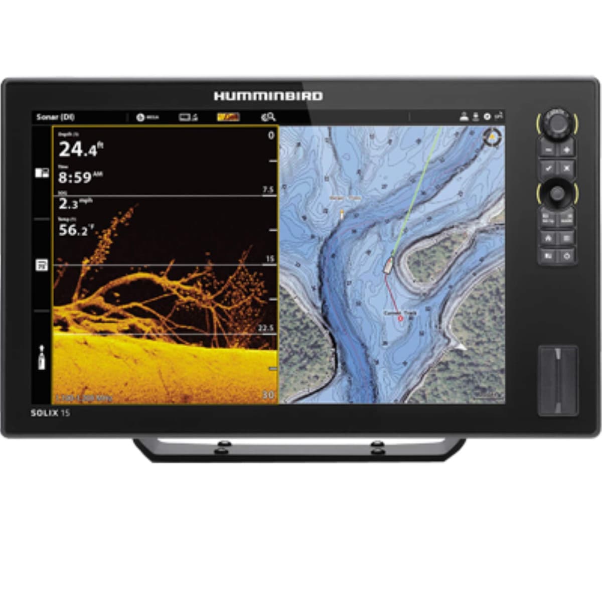 Humminbird SOLIX 15 411570-1CHO Ecosonda Fish Finder CHO Cabezal Solo CHIRP MEGA SI+ G3, GPS, sonda lateral y down imaging