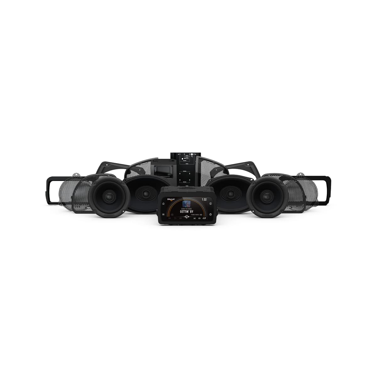 Rockford Fosgate HD14-PMX-STG3 Sistema de Audio: Receptor PMX-HD14, Parlantes de Carenado, Amplificador de 800W y Kit de Parlantes para Alforjas para Harley-Davidson Road Glide y Street Glide 2014 en adelante